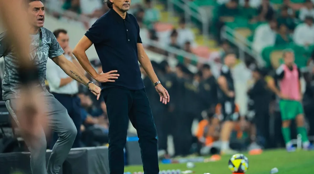 الإيطالي سيموني إنزاغي مدرب فريق الهلال (تصوير: محمد المانع) 