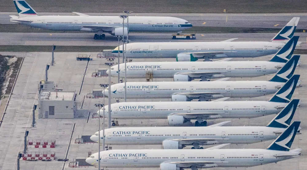طائرات في مطار هونغ كونغ الدولي (أ.ف.ب)
