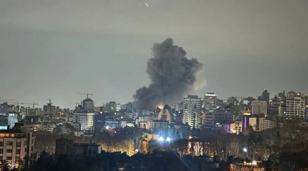 غارة على منطقة زعفرانية شمال طهران فجر الأربعاء (شبكات التواصل)