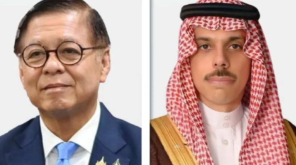 الأمير فيصل بن فرحان وزير الخارجية السعودي وسيهاساك فوانجكيتيكيو وزير خارجية تايلاند (الشرق الأوسط)