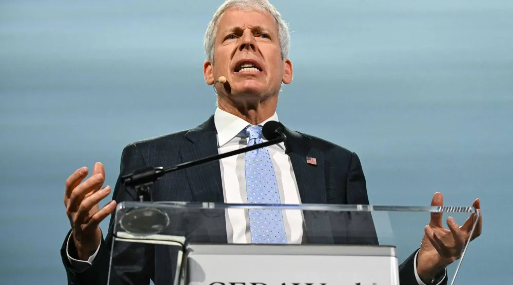 وزير الطاقة الأميركي يتحدث في مؤتمر «سيراويك» في هيوستن (أ.ف.ب)