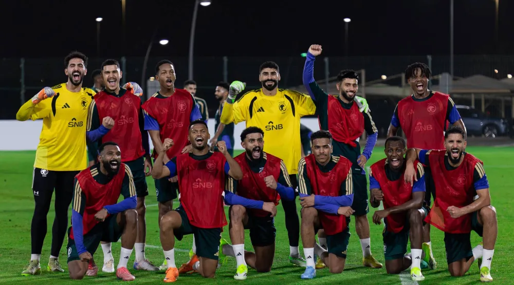 لاعبو المنتخب السعودي خلال التحضيرات (المنتخب السعودي)