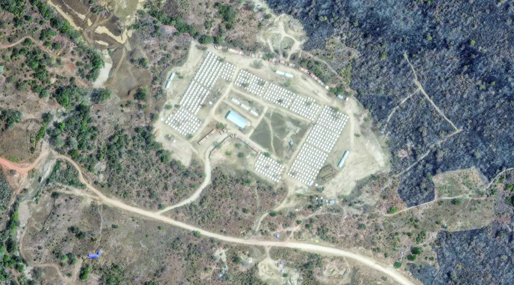 صورة التقطتها الأقمار الاصطناعية في يناير الماضي تُظهِر معسكراً في إثيوبيا في إطار اتهامات بتدريب عناصر لـ«الدعم السريع» (رويترز)