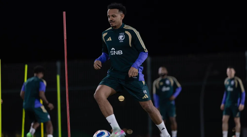 تركي العمار لاعب المنتخب السعودي (الشرق الأوسط) 