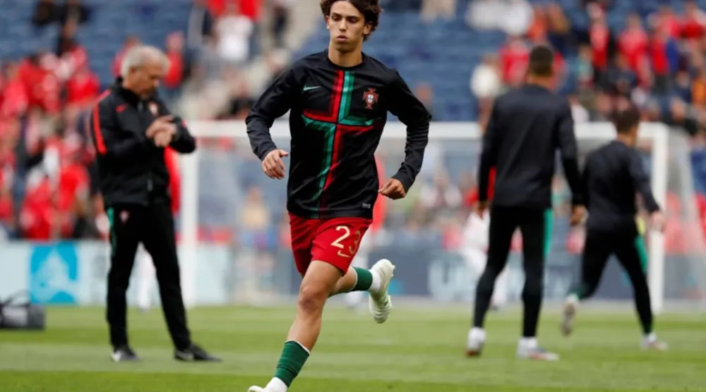 جواو فيليكس خلال تحضيرات البرتغال (رويترز)