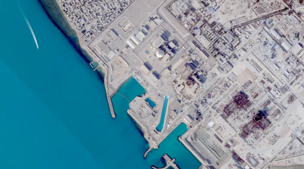 صورة بالأقمار الاصطناعية تظهر محطة بوشهر للطاقة النووية في بوشهر في إيران 7 ديسمبر 2025 (أ.ب)