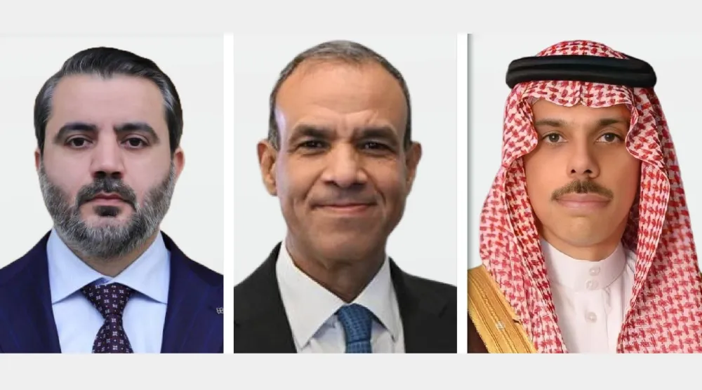 الأمير فيصل بن فرحان وبدر عبد العاطي وأسعد الشيباني (الشرق الأوسط)