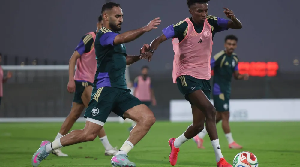 من تدريبات المنتخب السعودي الرديف في جدة (الشرق الأوسط)