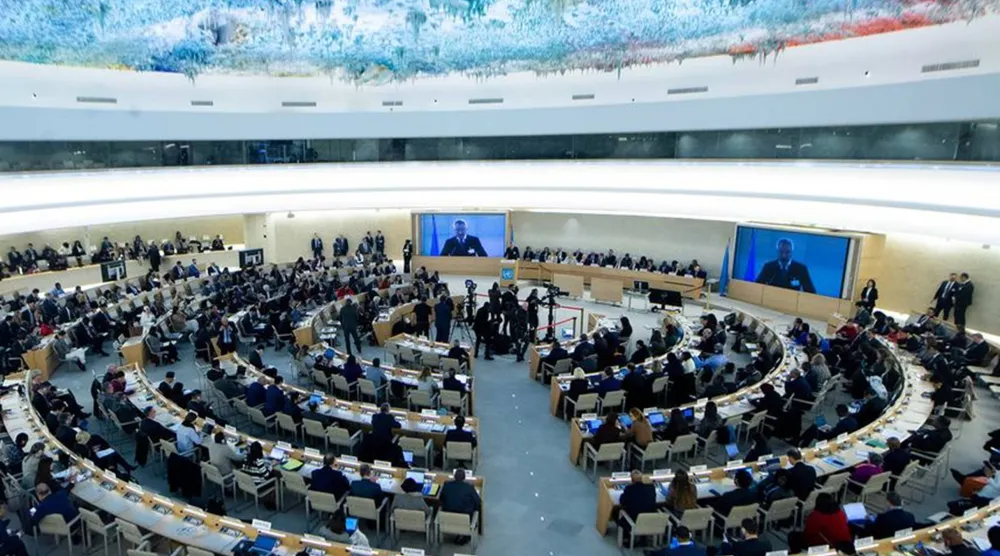 جانب من الجلسة الطارئة لمجلس حقوق الإنسان في جنيف الأربعاء (الأمم المتحدة)