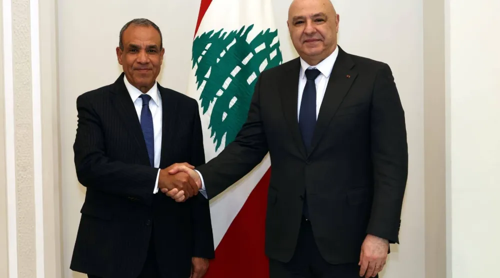 وزير الخارجية المصري يلتقي الرئيس اللبناني في بيروت (الخارجية المصرية)
