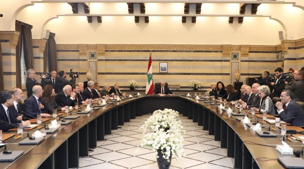جانب من جلسة الحكومة برئاسة نواف سلام (رئاسة الحكومة)