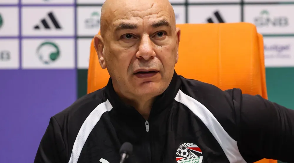 حسام حسن خلال المؤتمر الصحافي (منتخب مصر)