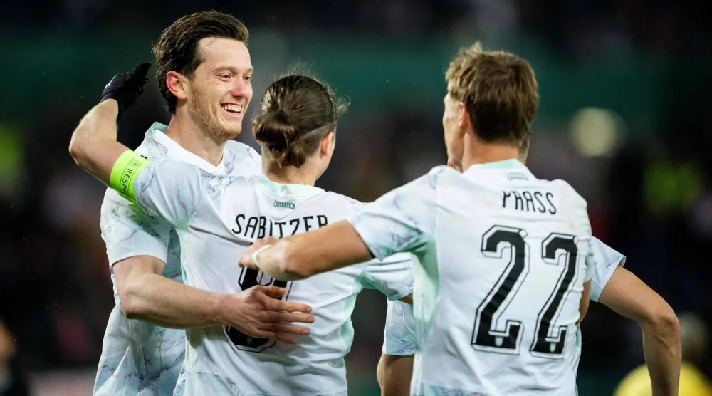 فرحة نمساوية بأحد الأهداف أمام غانا (أ.ف.ب)