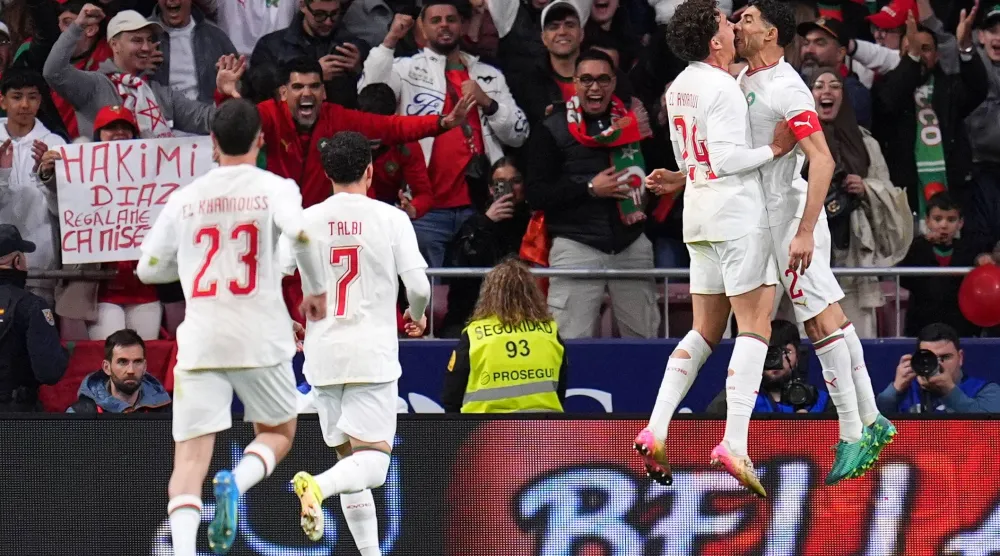 احتفالية مغربية بهدف التعادل أمام الأكوادور (أزب)