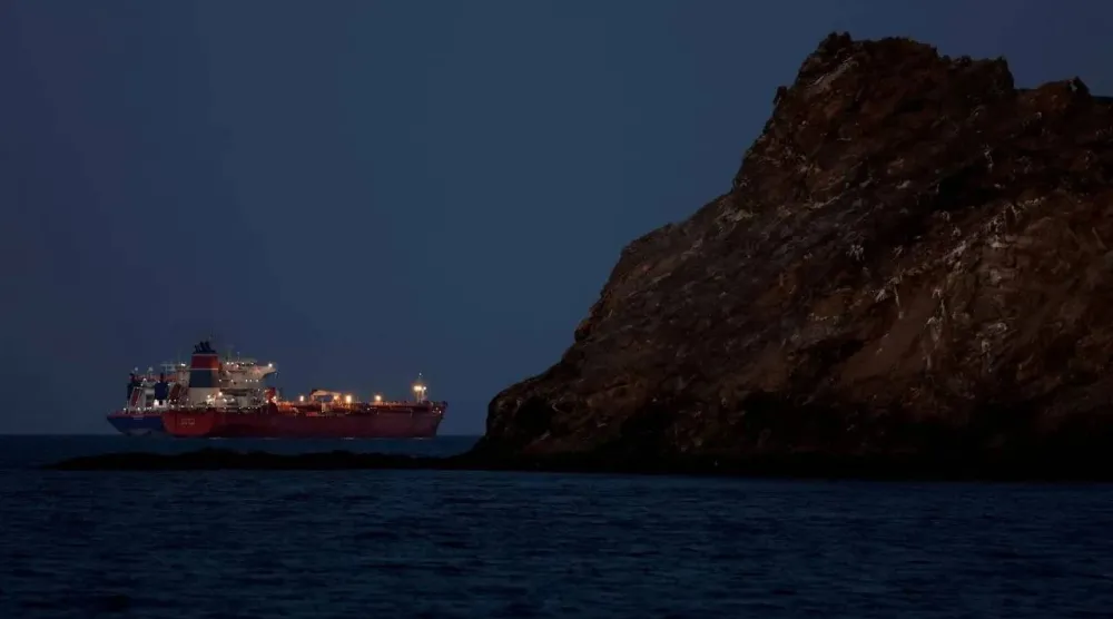 An oil tanker crossing the Strait of Hormuz (Reuters)