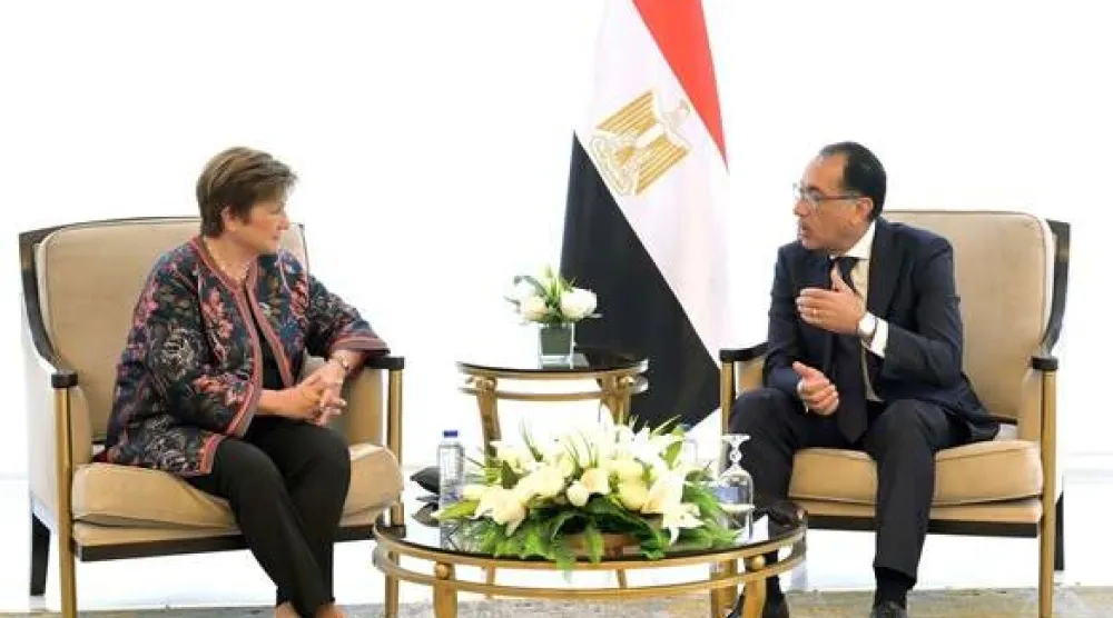 رئيس الوزراء المصري في لقاء سابق مع مديرة صندوق النقد الدولي (مجلس الوزراء المصري)