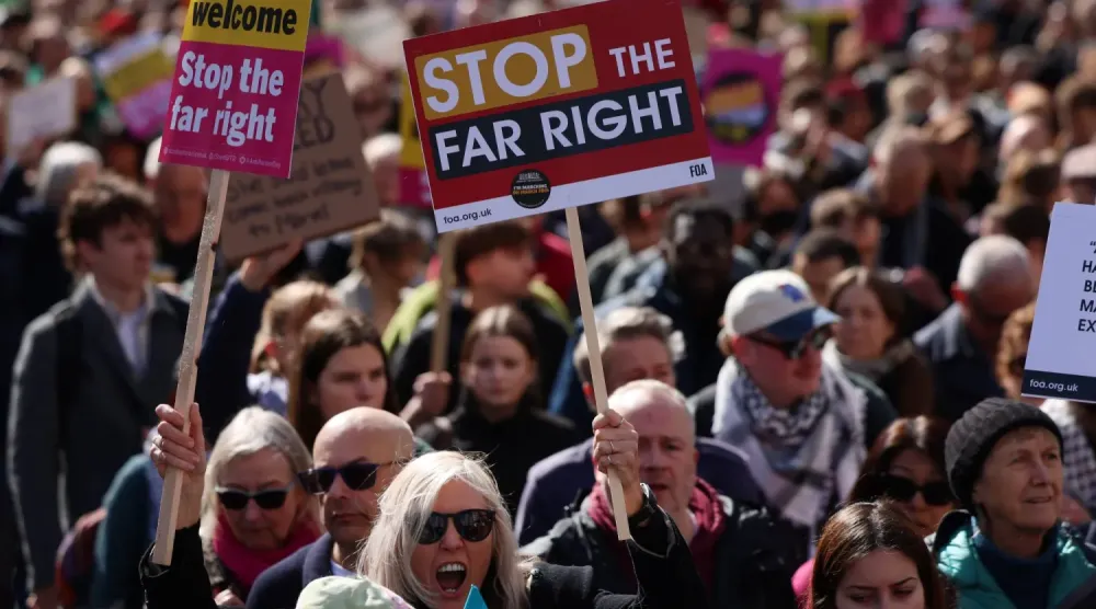 Londra'daki gösteriden (EPA)
