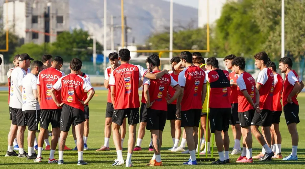 منتخب العراق خلال تدريباته الأحد (الاتحاد العراقي)