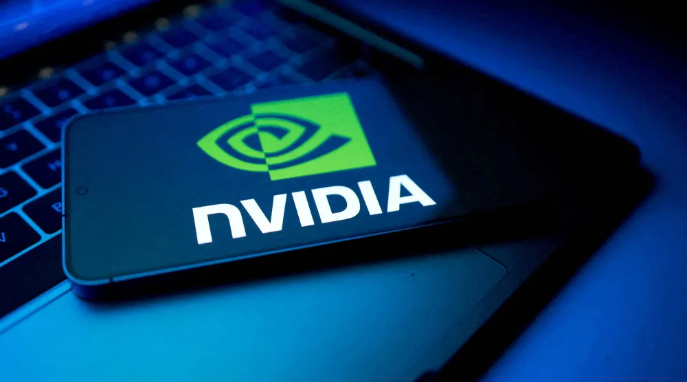 شعار شركة «إنفيديا» في هذا الرسم التوضيحي (رويترز)