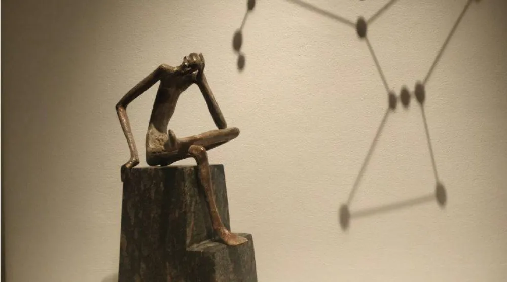 علاقة الإنسان بالطبيعة ضمن أعمال المعرض (الشرق الأوسط)