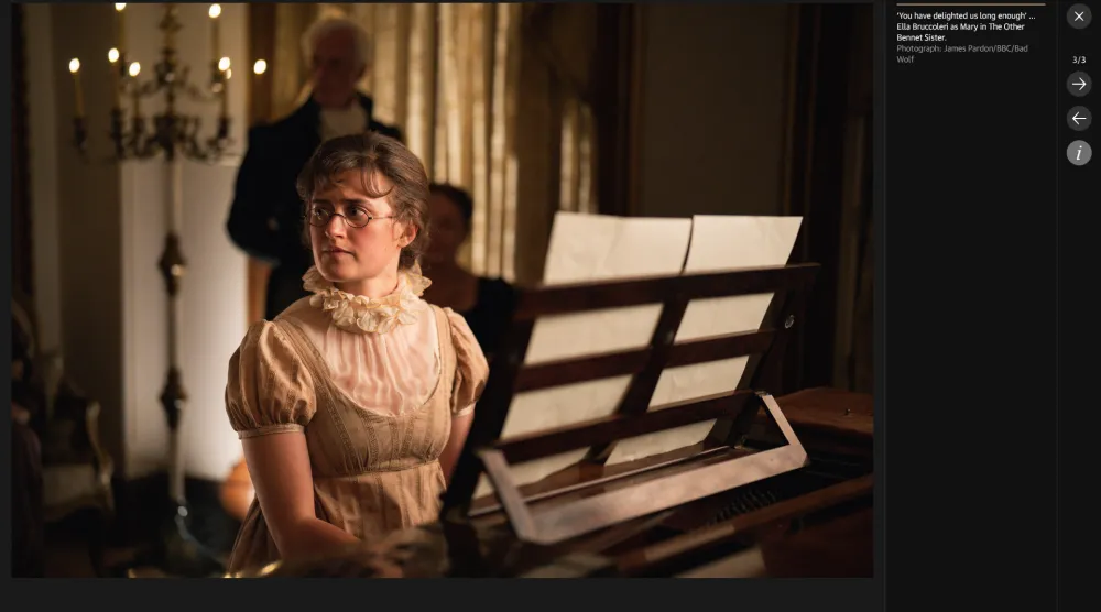 ماري بينيت صاحبة النظارات في مسلسل «الشقيقة الأخرى لعائلة بينيت» (بي بي سي- باد وولف)