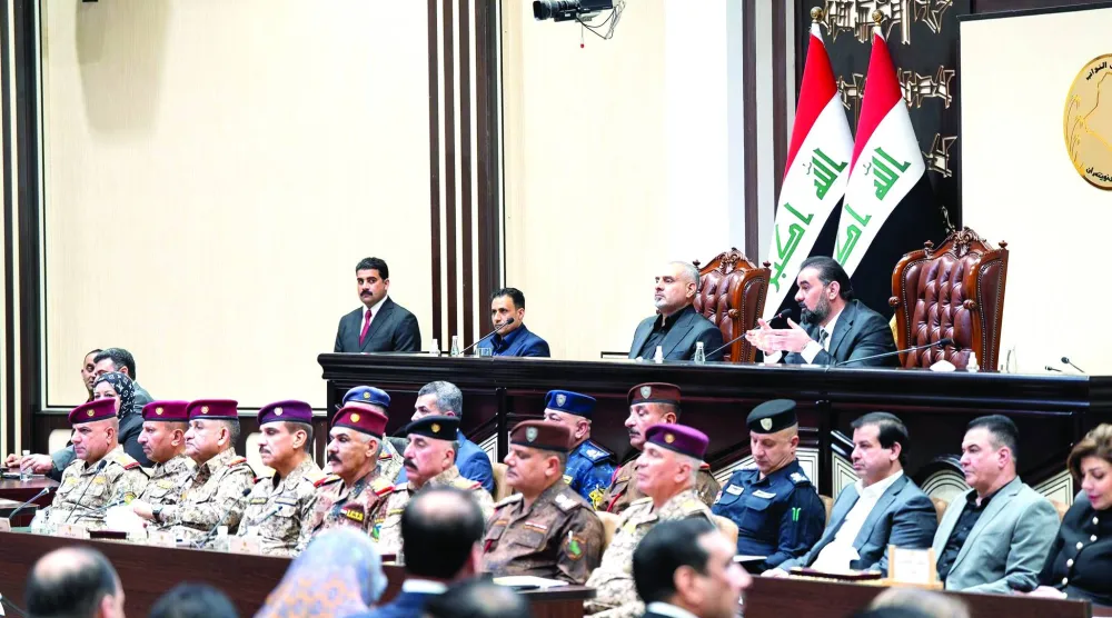 البرلمان العراقي مجتمعاً لمناقشة الأوضاع الأمنية في البلاد (إكس)