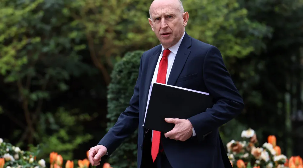 British Secretary of State for Defense John Healey arrives for a cabinet meeting at 10 Downing Street in London, Britain, 24 March 2026.  EPA/ANDY RAIN