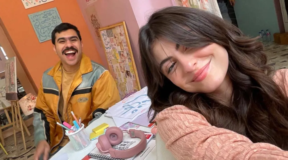 تارا مع أحمد رمزي بطل «فخر الدلتا» (حسابها على فيسبوك)