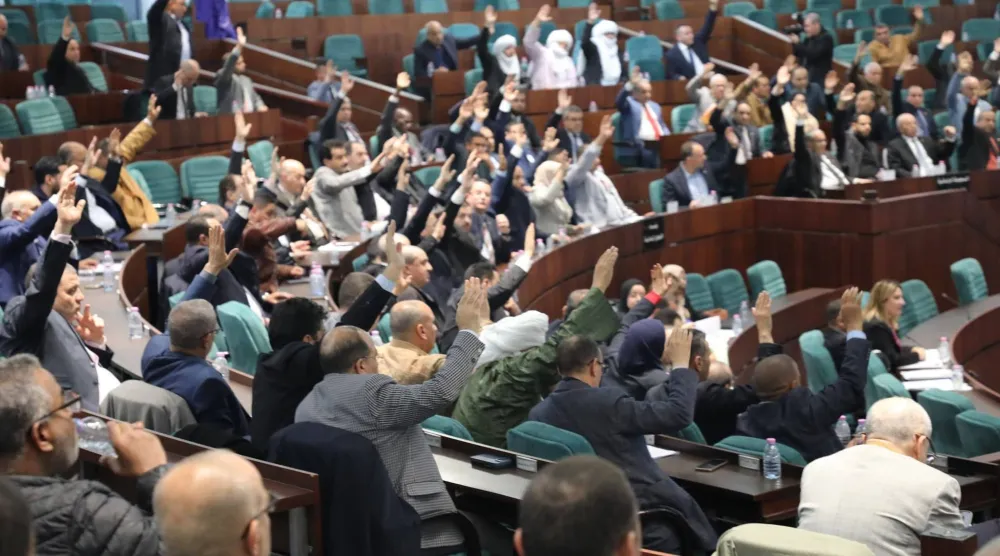 من جلسة التصديق على تعديل قانون الانتخابات في الغرفة البرلمانية السفلى (البرلمان)