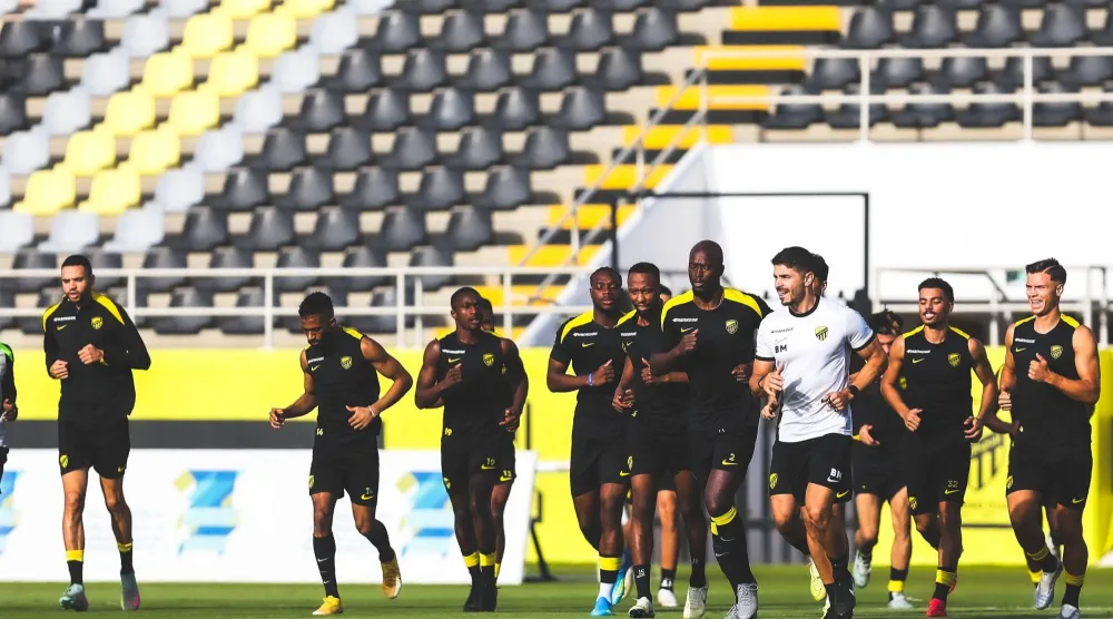 لاعبو الاتحاد خلال التدريبات الأخيرة (موقع النادي)