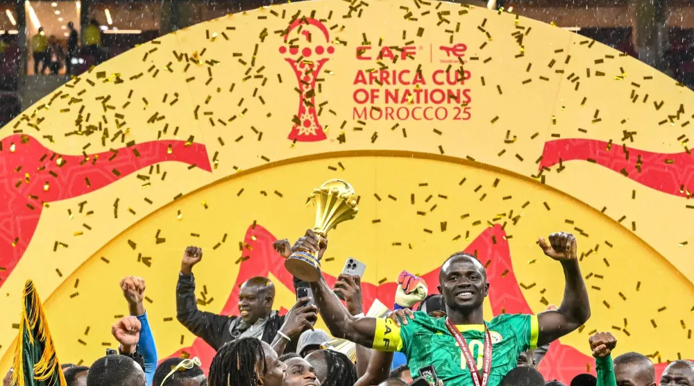 احتفال السنغال بلقب أمم أفريقيا قبل سحبه لصالح المغرب (أ.ف.ب)