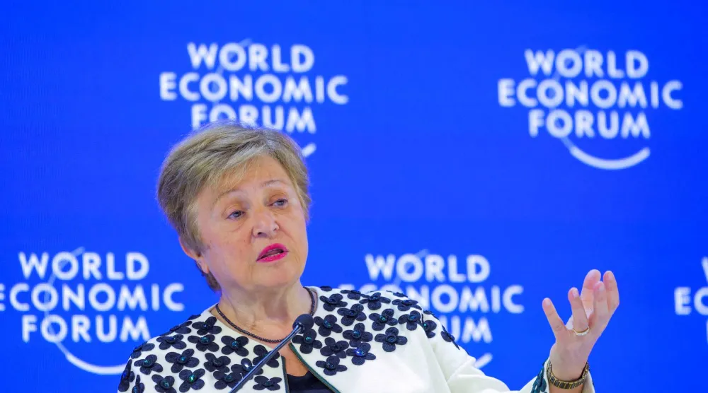 غورغييفا في المنتدى الاقتصادي العالمي في دافوس (رويترز)