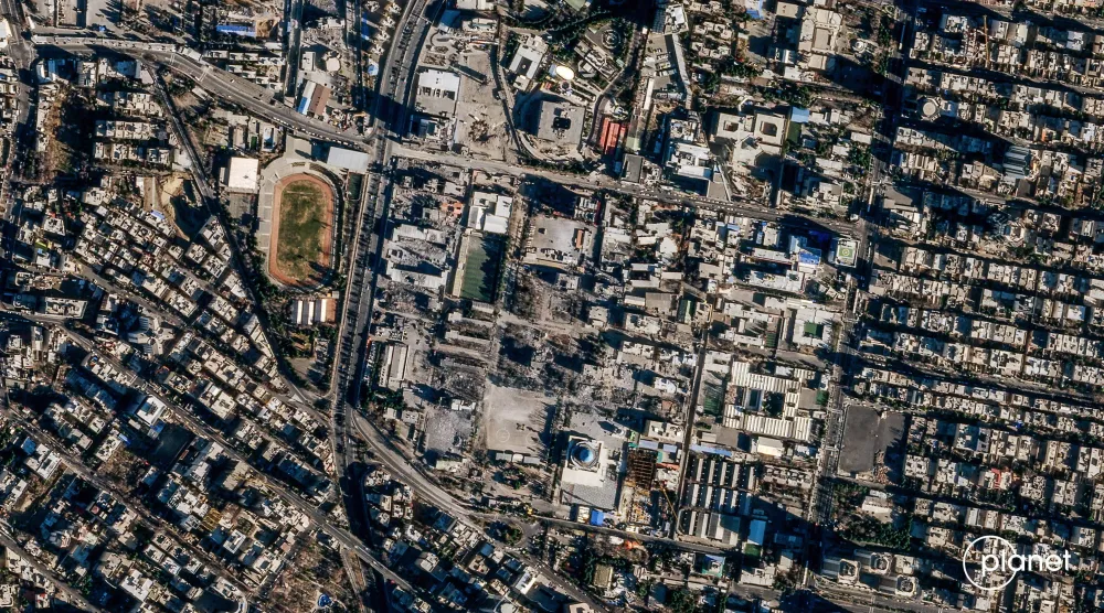 صورة التقطها قمر اصطناعي تظهر مقر قيادة إنفاذ القانون الإيرانية (الفرجة) في طهران (رويترز)