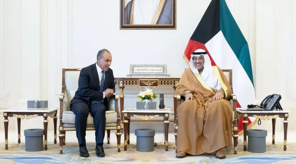 وزير الخارجية المصري خلال لقائه مع ولي عهد الكويت الأربعاء (الخارجية المصرية)