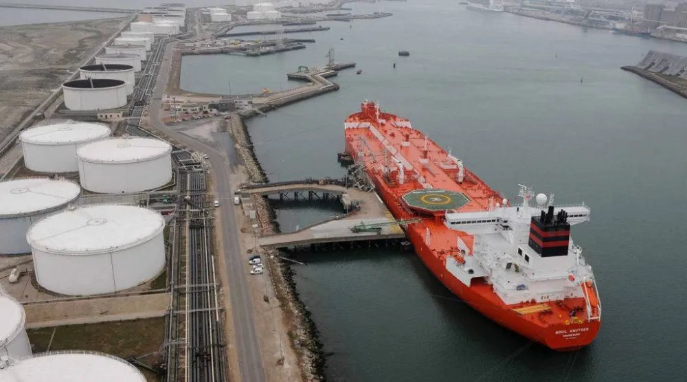 السفينة «غويل» غادرت ميناء أوست لوغا الثلاثاء محملة بـ700 ألف برميل من النفط (إكس)