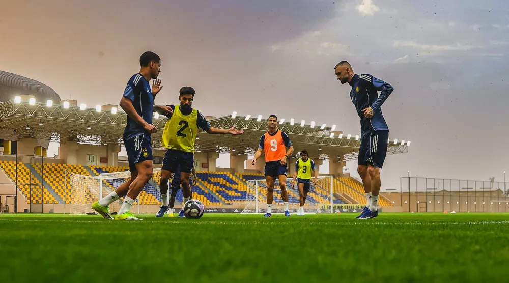 من تدريبات النصر الأخيرة (موقع النادي)