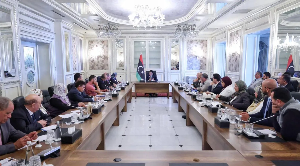 المنفي يلتقي رؤساء أحزاب وتكتلات سياسية في طرابلس 8 أبريل الحالي (المجلس الرئاسي الليبي)