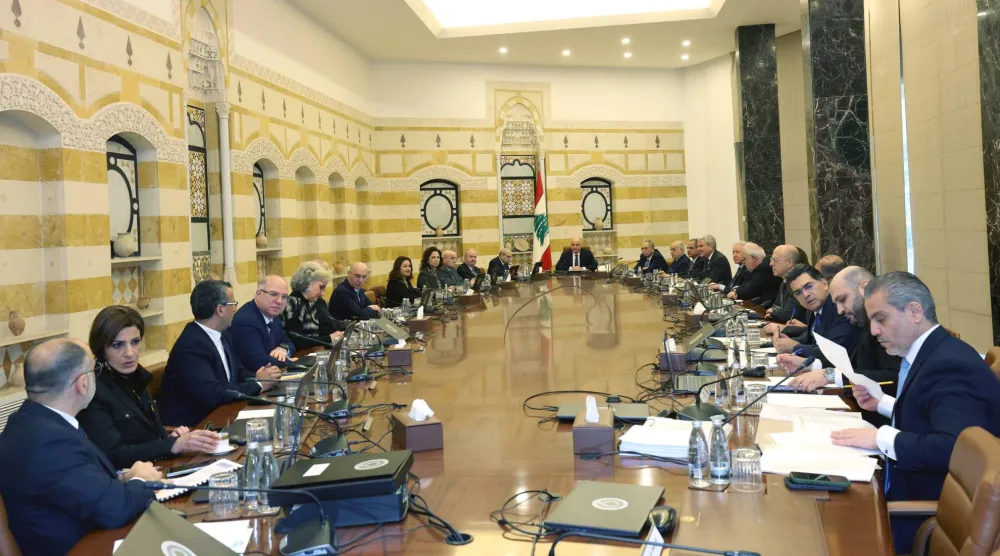 الرئيس جوزيف عون مترئساً جلسة الحكومة التي عقدت الخميس في القصر الرئاسي (رئاسة الجمهورية)