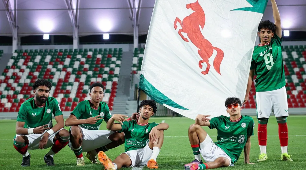 فرحة اتفاقية بعد الفوز العريض على الخليج (موقع نادي الاتفاق)