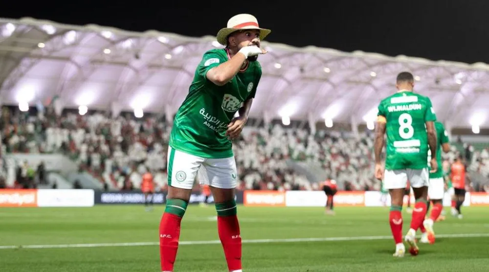 خالد الغنام وفرحة لم تكتمل أمام الرياض (موقع نادي الاتفاق)