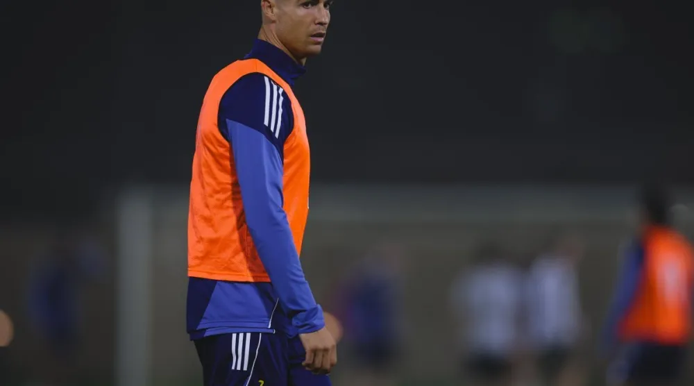 رونالدو خلال تدريبات النصر الأخيرة (موقع النادي)