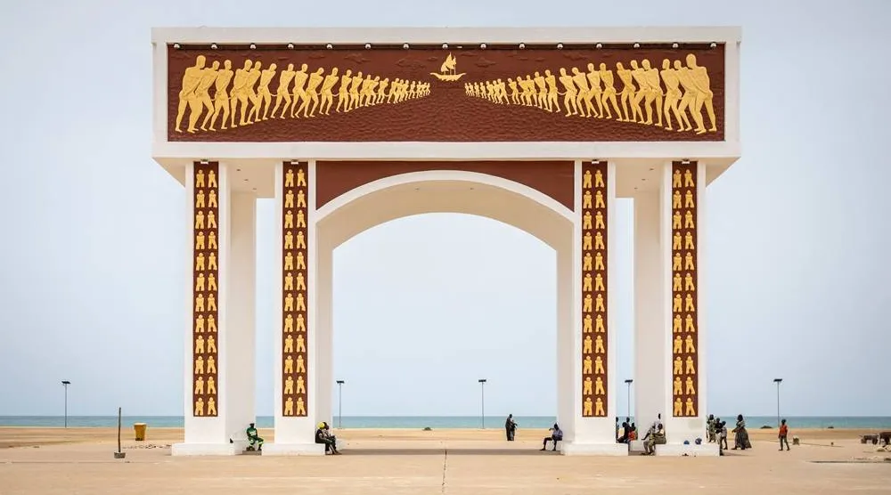  A general view of the Door of No Return monument in Ouidah on April 7, 2026. (AFP) 