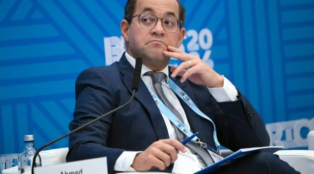 وزير المالية المصري أحمد كجوك خلال اجتماع وزراء المالية ومحافظي البنوك المركزية بدول «البريكس» بموسكو (الشرق الأوسط)