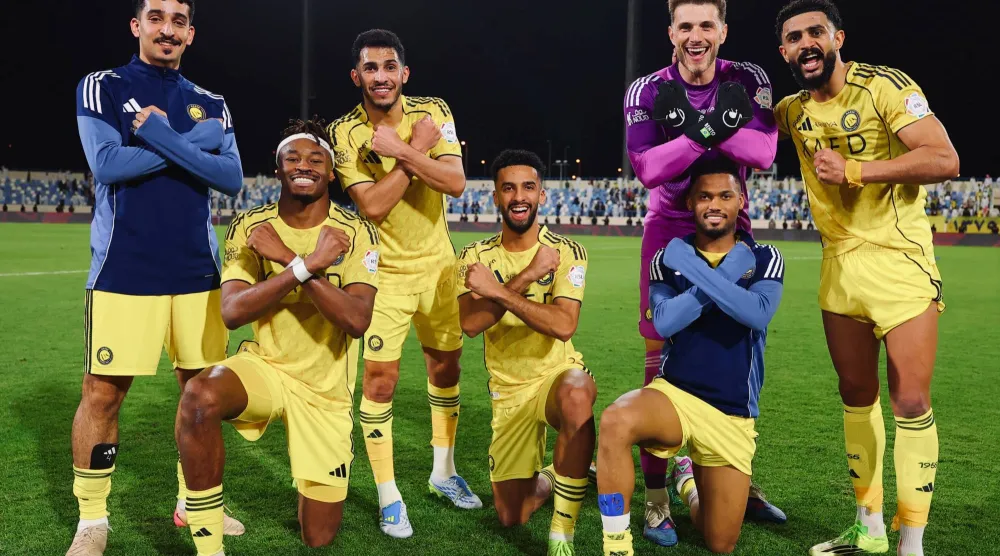 فرحة نصراوية بعد الفوز على الأخدود (موقع النادي)