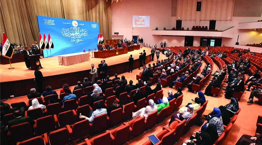 من جلسة البرلمان العراقي لانتخاب رئيس الجمهورية (أ.ف.ب)