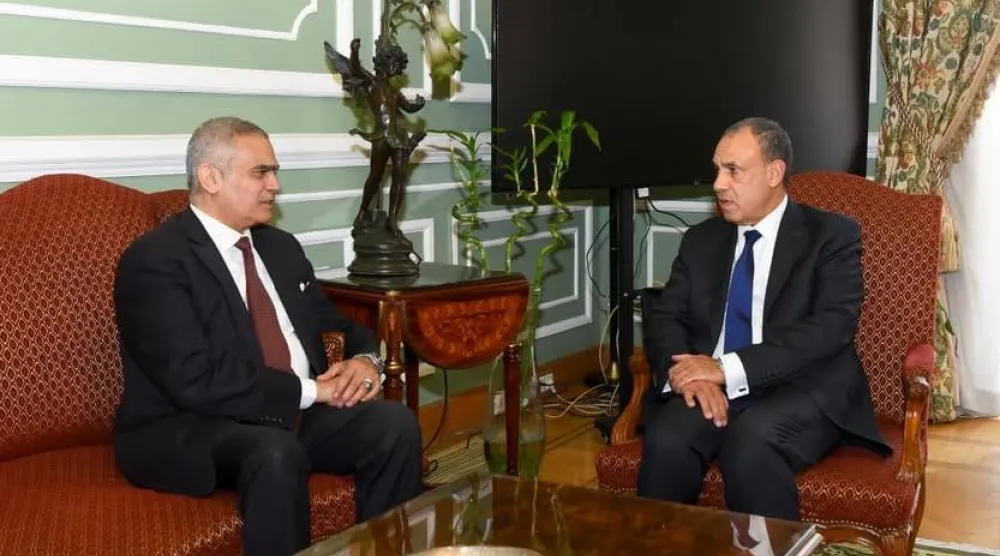 وزير الخارجية المصري خلال لقاء رئيس «اللجنة الوطنية لشؤون اللاجئين» الأحد (الخارجية المصرية)