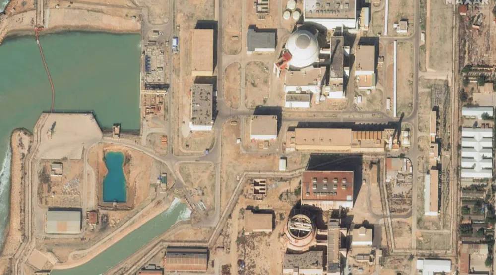 صورة التقطها قمر اصطناعي تظهر مفاعل بوشهر للطاقة النووية في إيران... 1 يناير 2025 (رويترز)