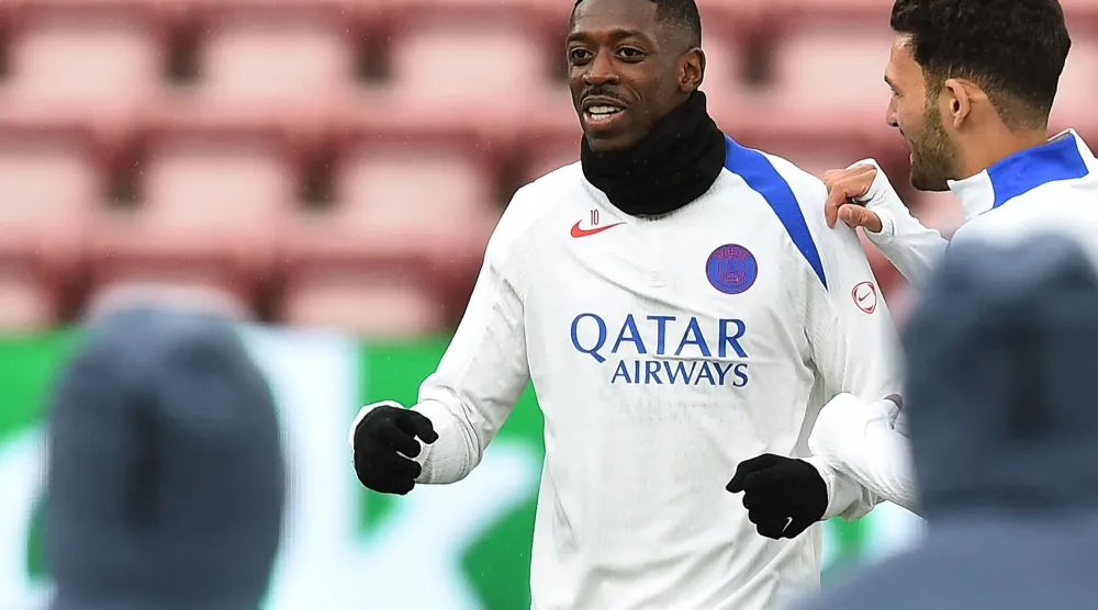 النجم الفرنسي عثمان ديمبيلي لاعب باريس سان جيرمان (أ.ف.ب)