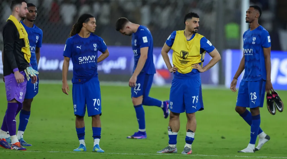 حسرة كبيرة بدا عليها فريق الهلال بعد الخروج الآسيوي (تصوير: محمد المانع)