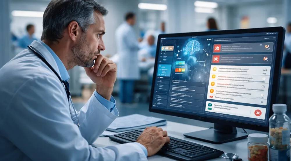 بين الشاشة والطبيب